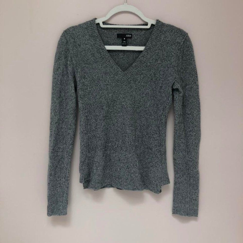 Aqua Cashmere V Neck Sweater